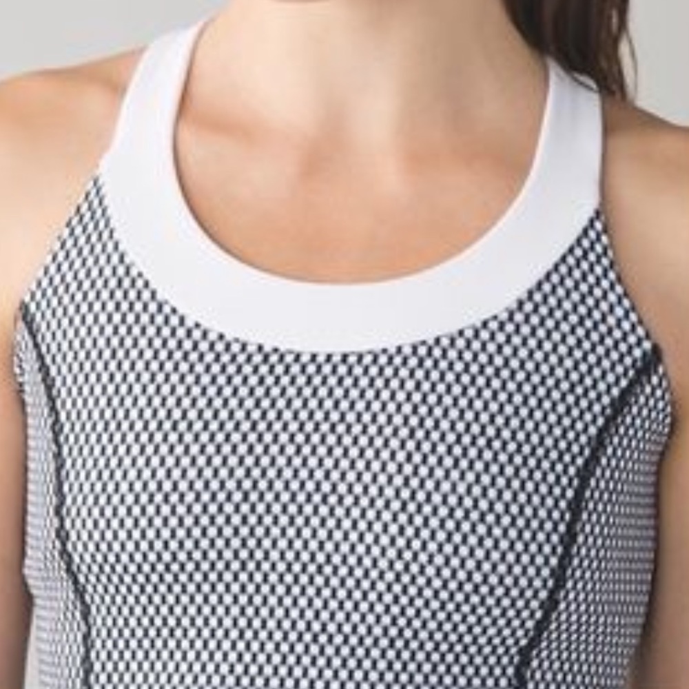 πSALEπ Lululemon Blue White Tan Crisscross Tank - Picture 2 of 10